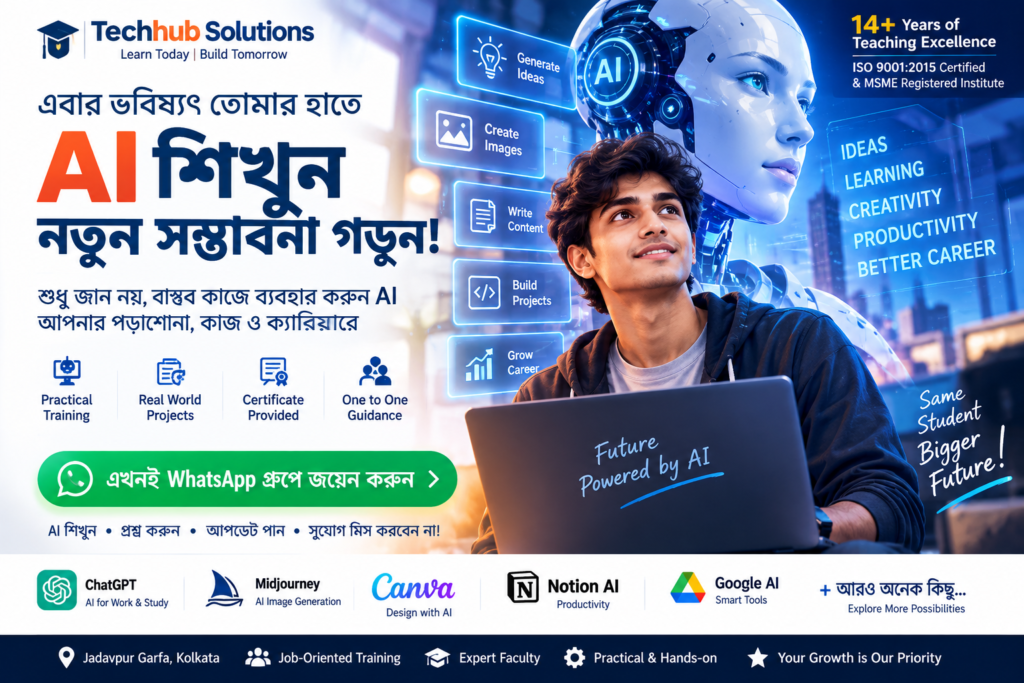 AI Course Training in Kolkata with practical AI tools and hands-on learning at Techhub Solutions